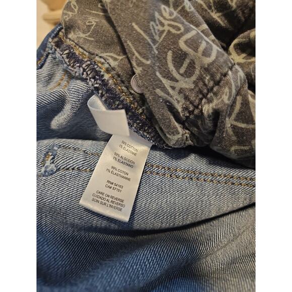 Karl Lagerfeld ParisFaux Pearl Embellished Cropped Jeans Sz 14 - Picture 8 of 9